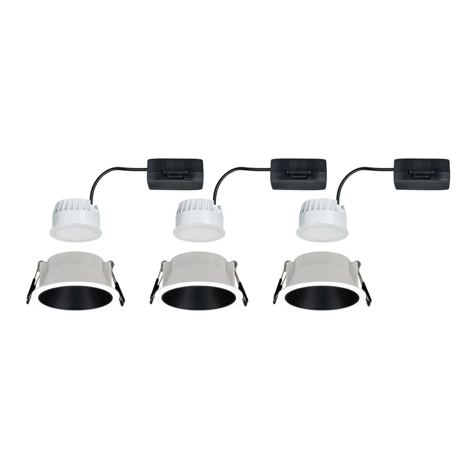 Paulmann Cole LED-Spotlight, schwarz-weiß, 3er-Set