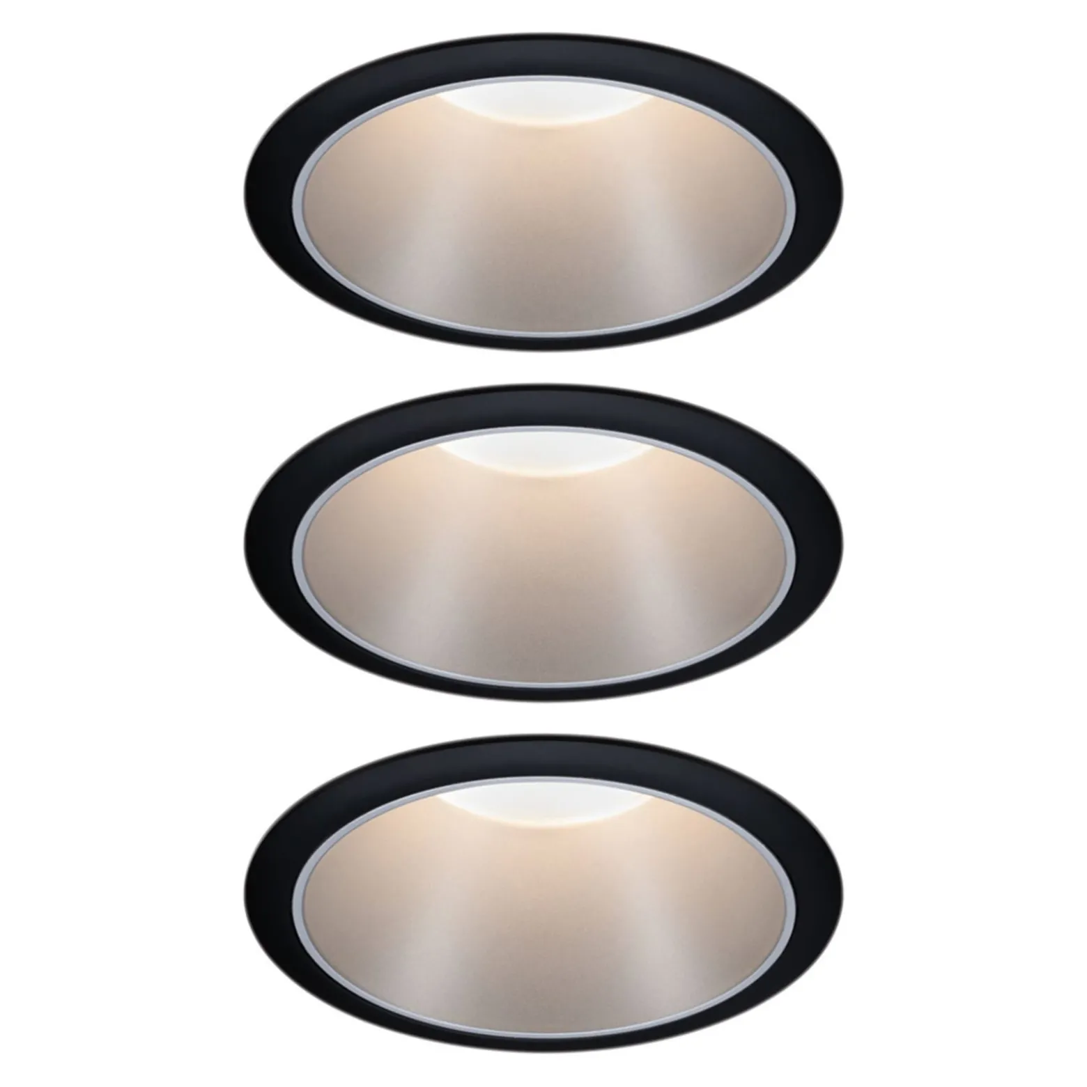 Paulmann Cole LED-Spotlight silber-schwarz 3er-Set