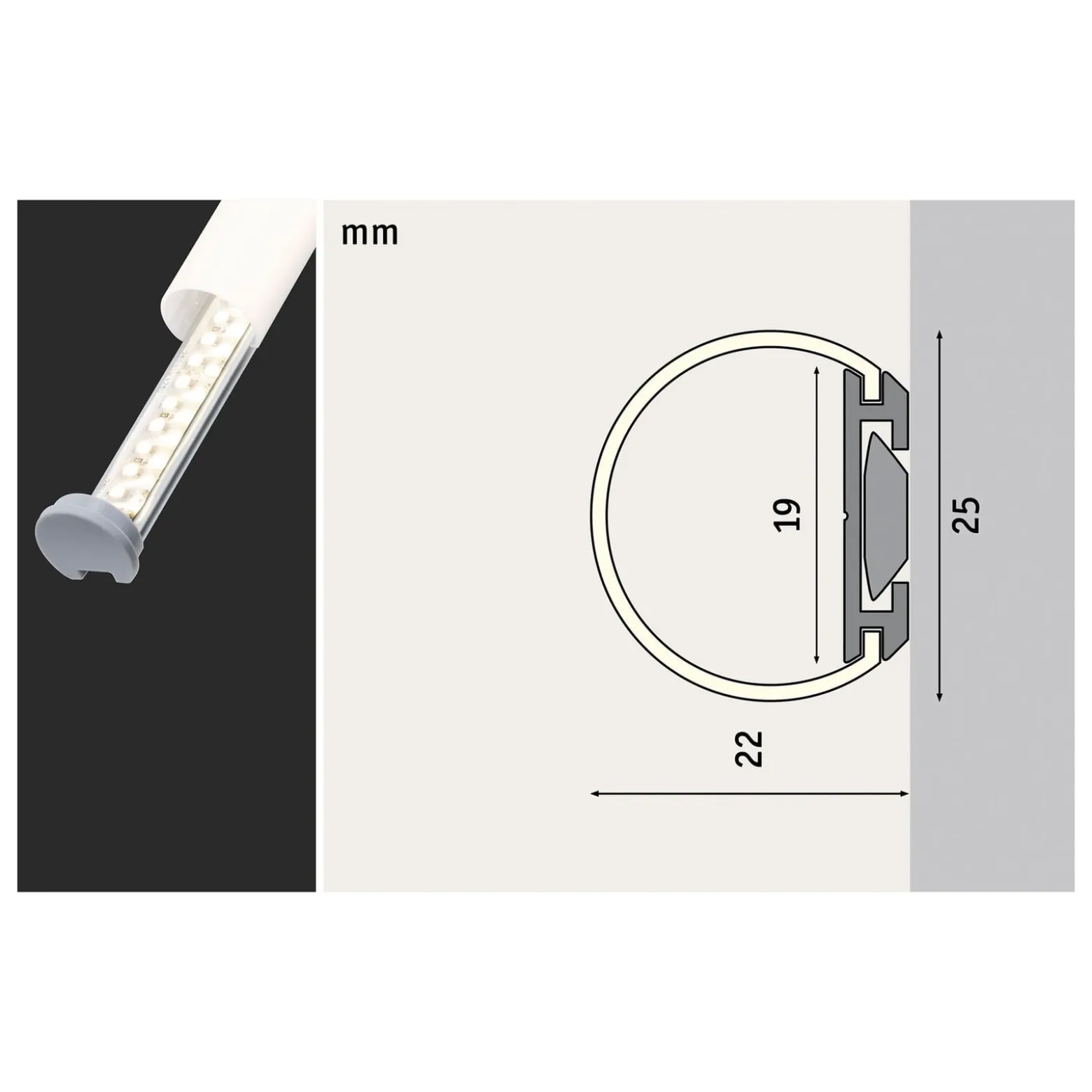 Paulmann Deckenprofil Tube Set mit Diffusor, 200cm