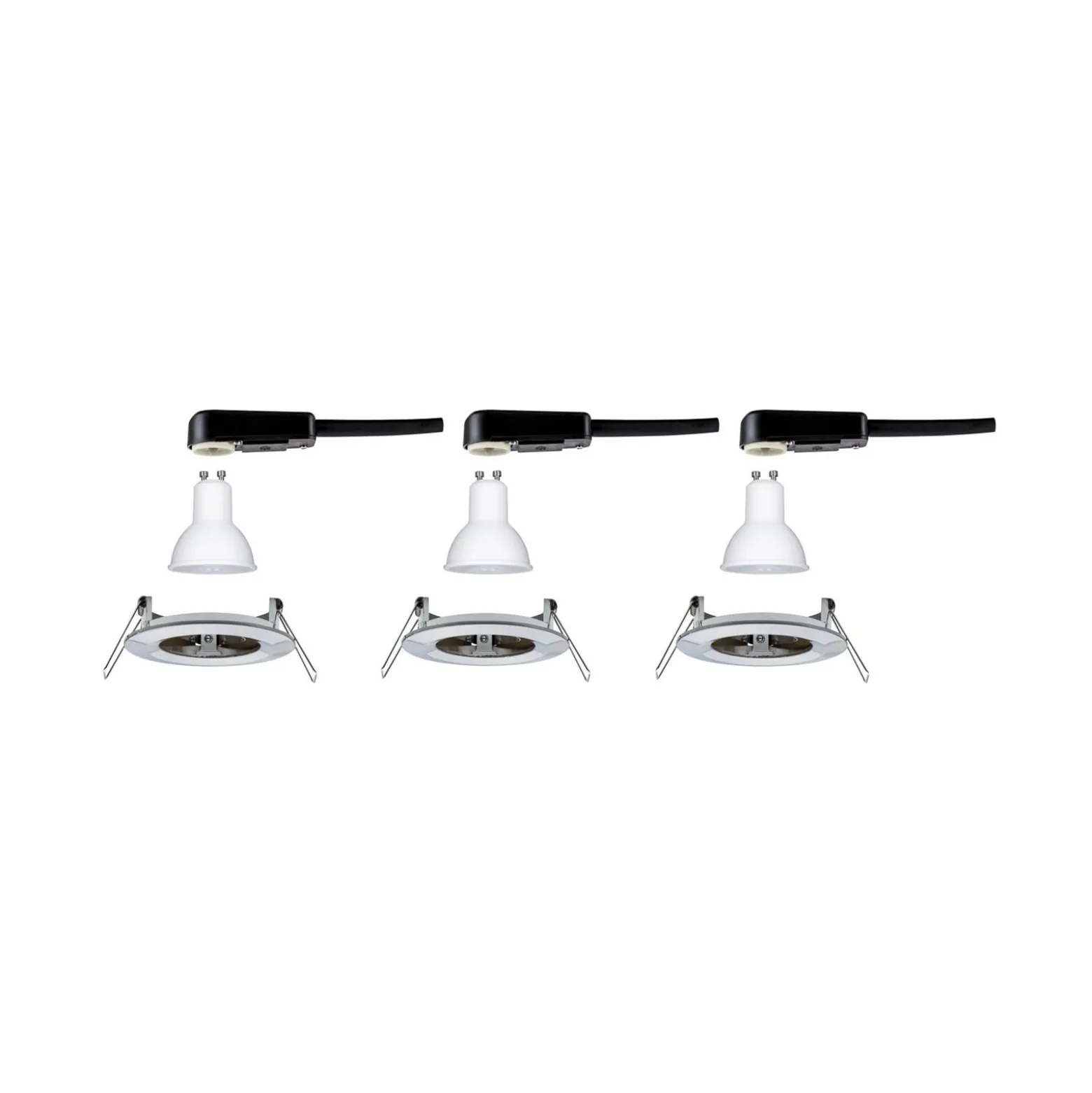 Paulmann 3er Spot Nova rund starr Eisen IP44 GU10 2.700K
