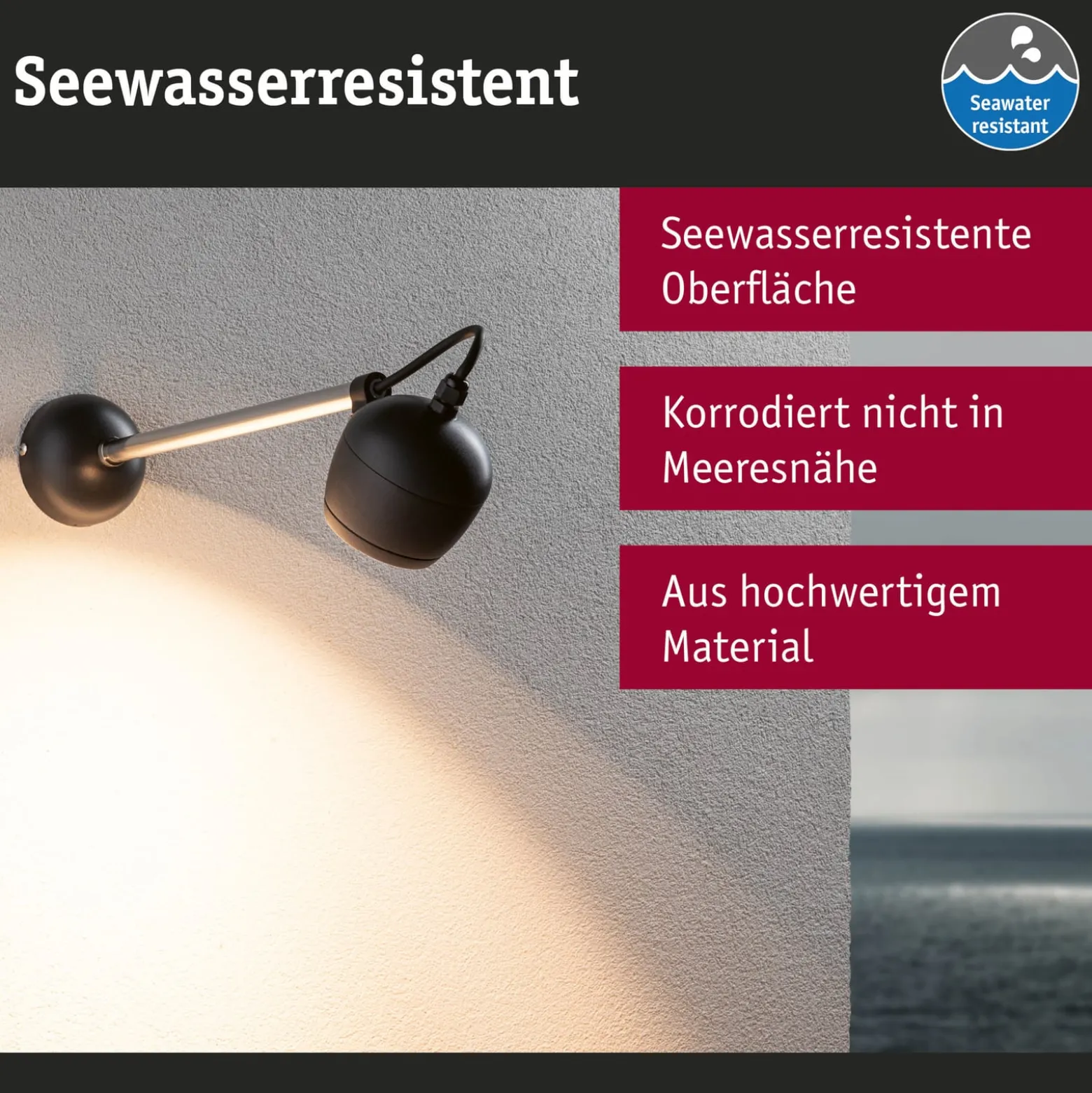 Paulmann Kikolo LED-Außenwandstrahler Ausleger 60°