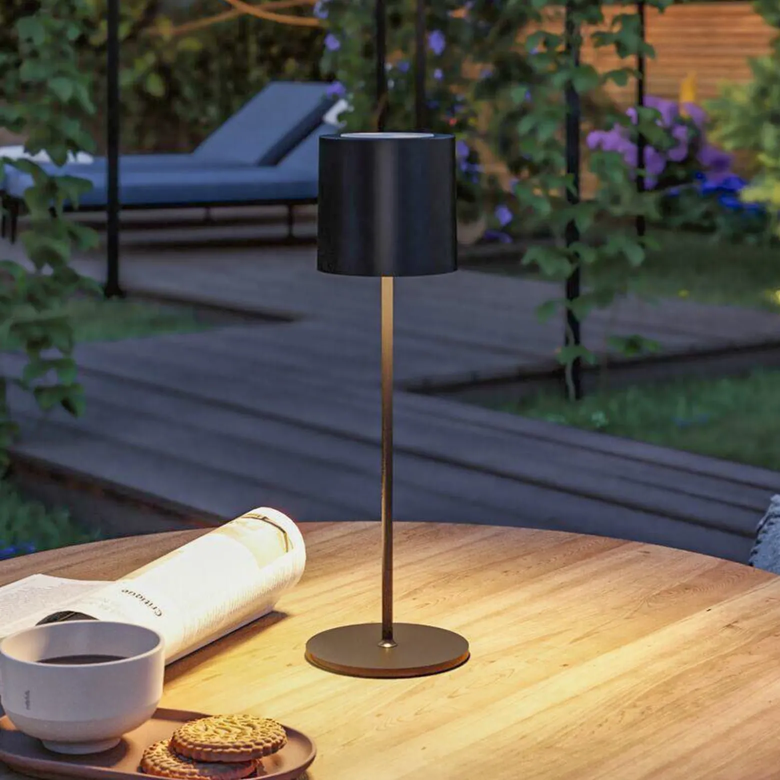Paulmann LED-Akku-Tischlampe Tuni, schwarz, Kunststoff, IP44