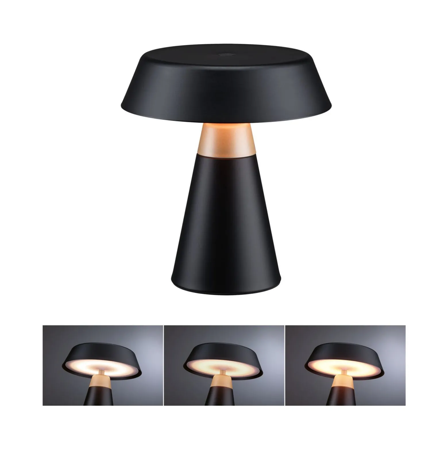 Paulmann LED-Akku-Tischlampe Lirox, schwarz/beige 20 cm IP44