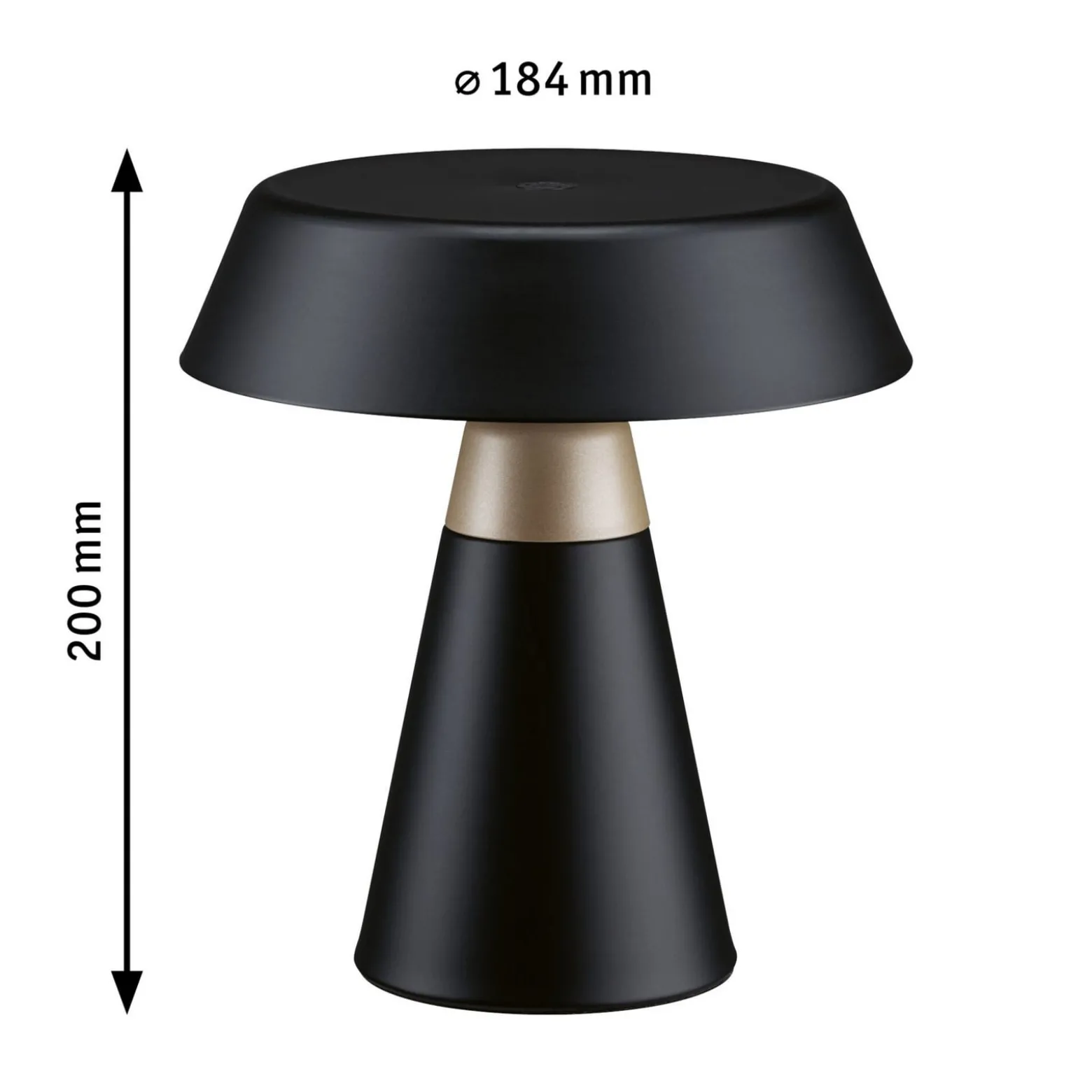 Paulmann LED-Akku-Tischlampe Lirox, schwarz/beige 20 cm IP44
