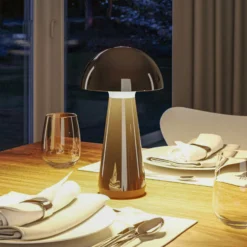 Paulmann LED-Akku-Tischlampe Onzo, schwarz, Kunststoff, IP44