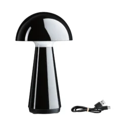 Paulmann LED-Akku-Tischlampe Onzo, schwarz, Kunststoff, IP44