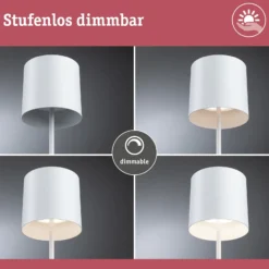 Paulmann LED-Akku-Tischleuchte Tuni, weiß, Kunststoff, IP44