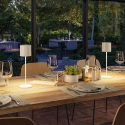 Paulmann LED-Akku-Tischleuchte Tuni, weiß, Kunststoff, IP44