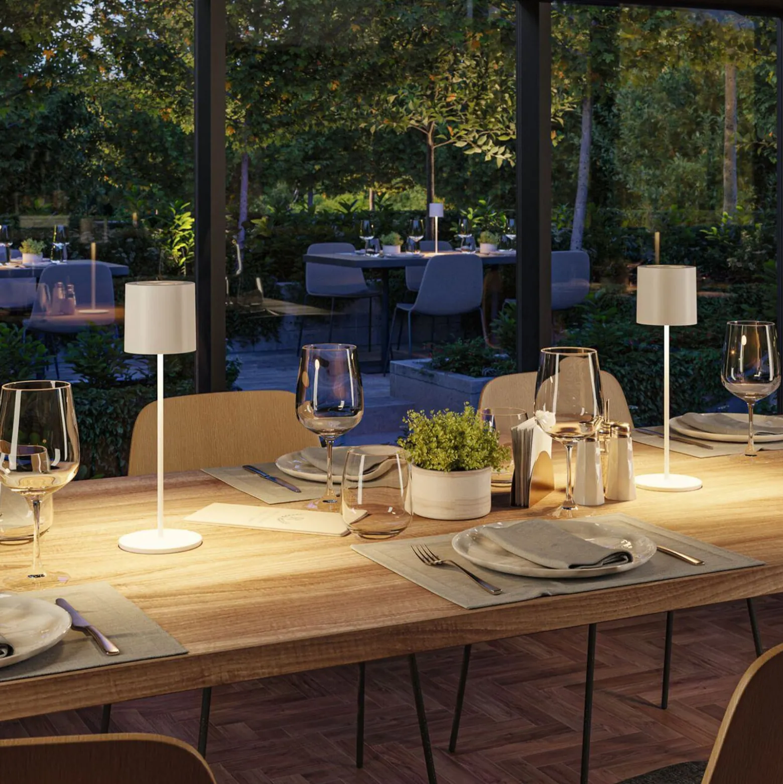 Paulmann LED-Akku-Tischleuchte Tuni, weiß, Kunststoff, IP44