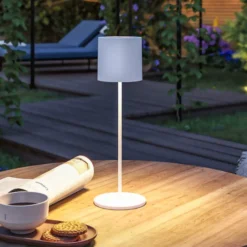 Paulmann LED-Akku-Tischleuchte Tuni, weiß, Kunststoff, IP44
