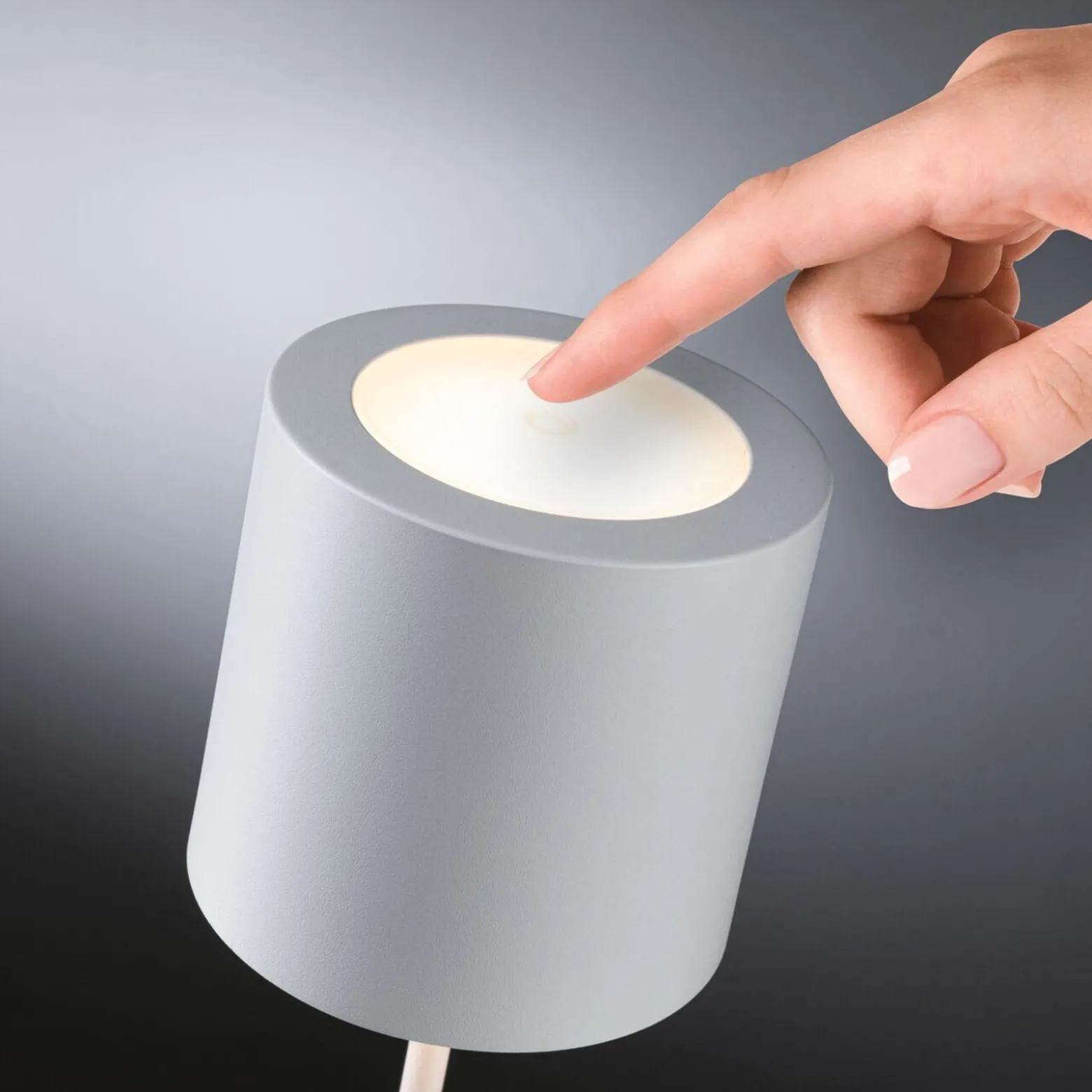Paulmann LED-Akku-Tischleuchte Tuni, weiß, Kunststoff, IP44