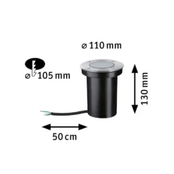 Paulmann LED-Bodeneinbauleuchte 94732, Ø 11 cm, Edelstahl