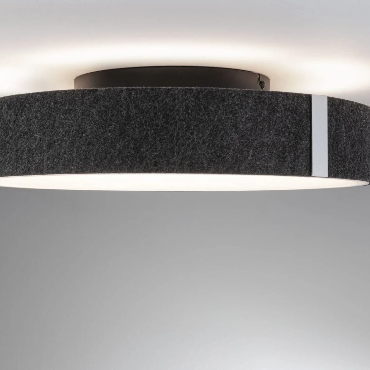 Paulmann LED-Deckenlampe Malika, anthrazit, Filz, 3-step-dim