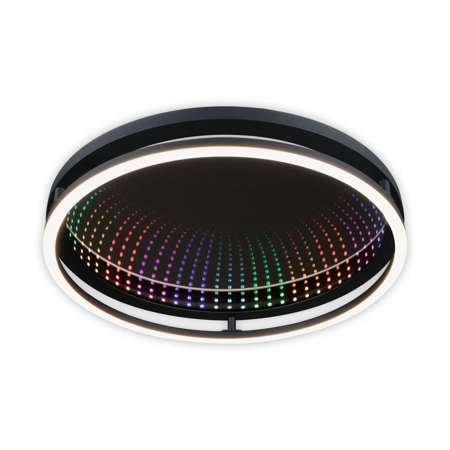 Paulmann LED-Deckenlampe Spaceglow One, schwarz, Ø39cm RGBW