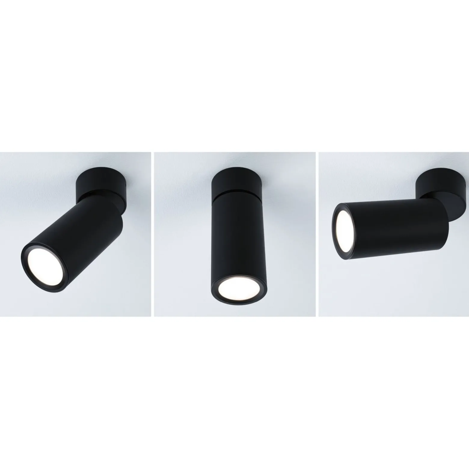 Paulmann LED-Deckenlampe Turnal Coin schwarz Metall 2.700 K