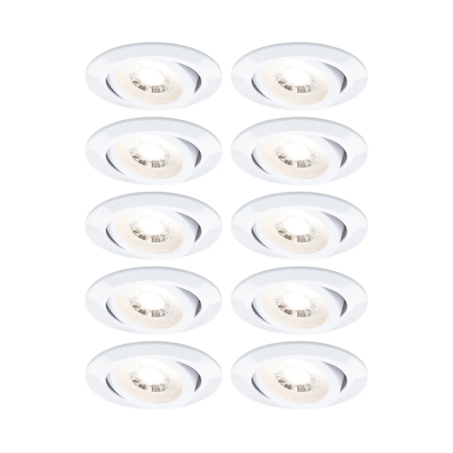 Paulmann LED-Einbaulampe, weiß Ø 8 cm 4,8 W ein/aus 10er-Set