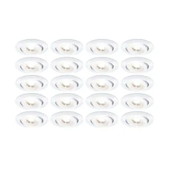Paulmann LED-Einbauleuchte, weiß, Ø 8 cm, 4,8 W, 20er-Set