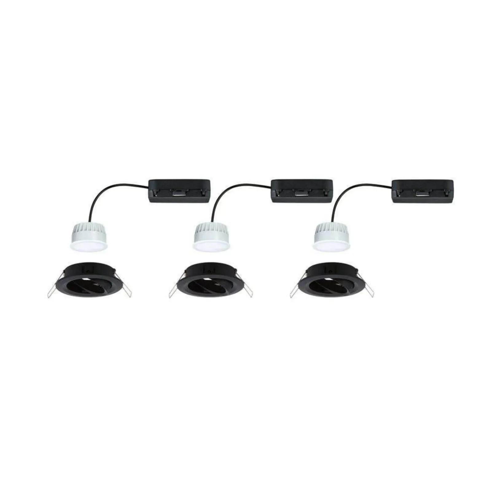 Paulmann LED-Einbau Nova Coin Smart schwarz RGBW 3er 8,4cm