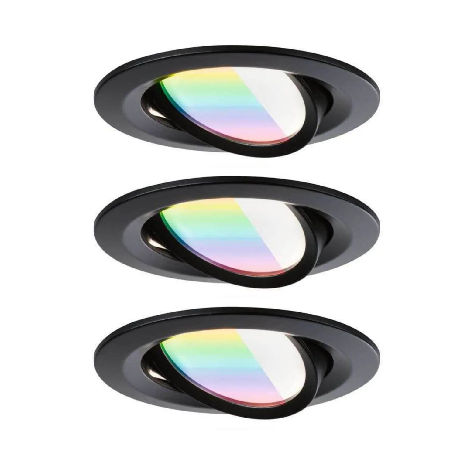 Paulmann LED-Einbau Nova Coin Smart schwarz RGBW 3er 8,4cm