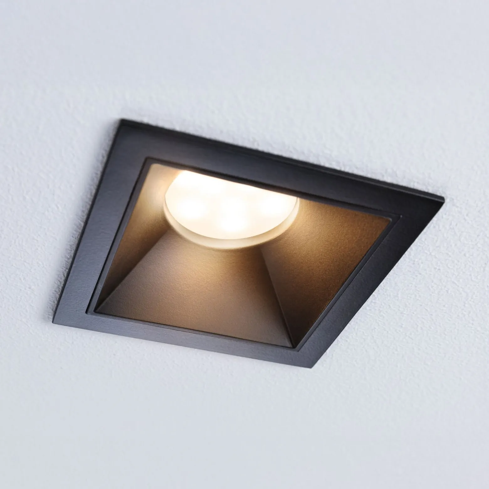 Paulmann LED-Einbauspot Cole Coin schwarz eckig IP44 dim 3er