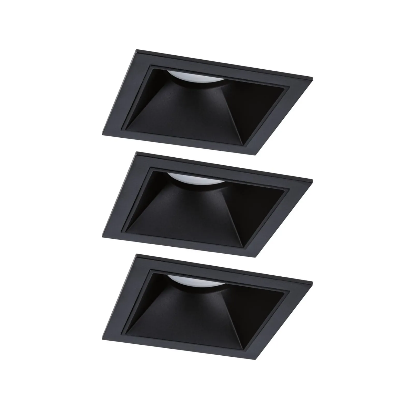 Paulmann LED-Einbauspot Cole Coin schwarz eckig IP44 dim 3er