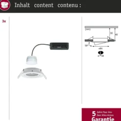 Paulmann LED-Einbauspot Nova Coin Smart weiß CCT 3er 8,4 cm