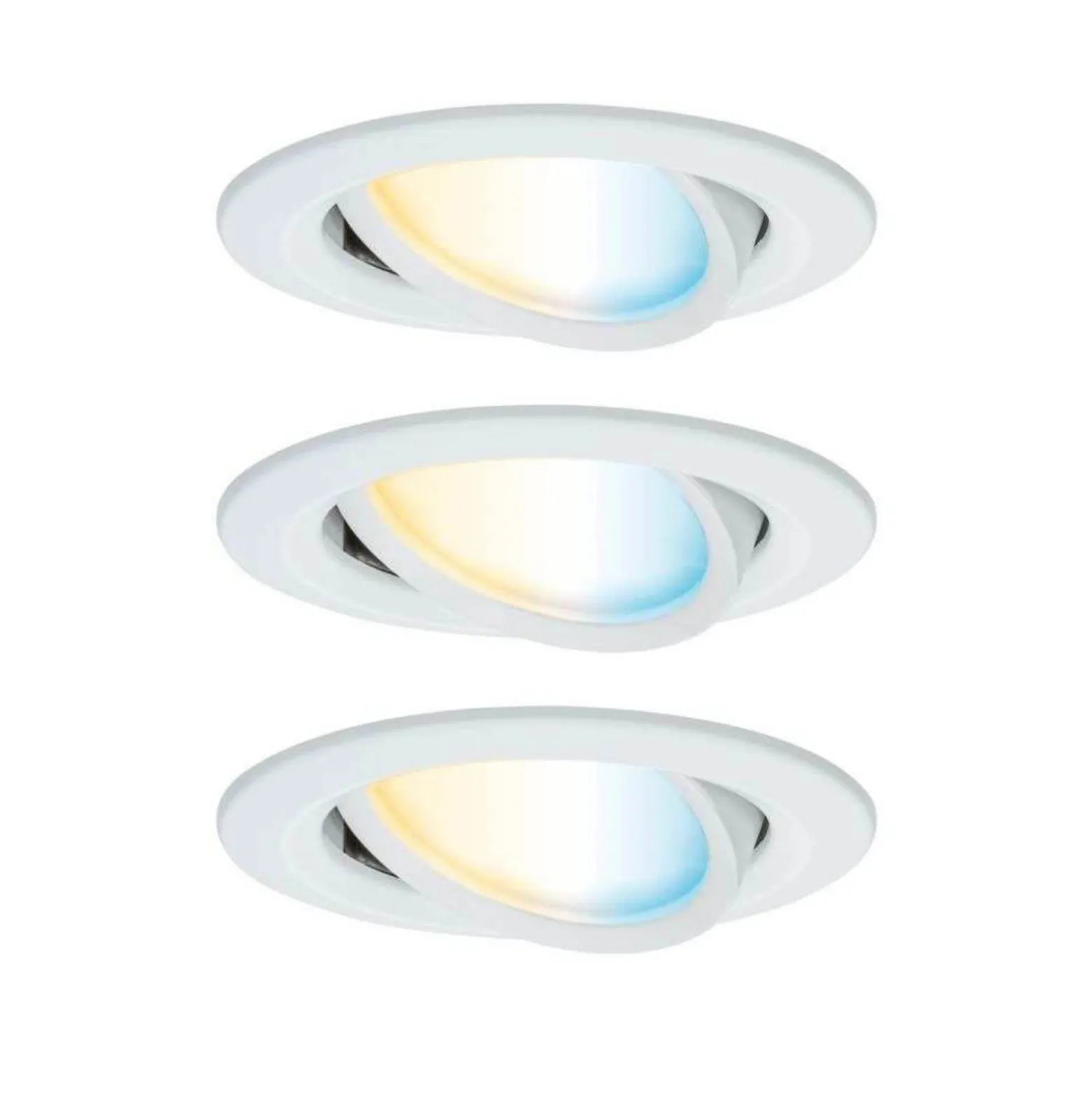 Paulmann LED-Einbauspot Nova Coin Smart weiß CCT 3er 8,4 cm
