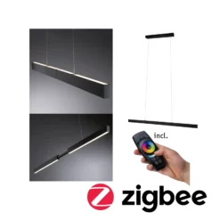 Paulmann LED-Hängelampe Aptare, schwarz, 2700K, smart, dim.