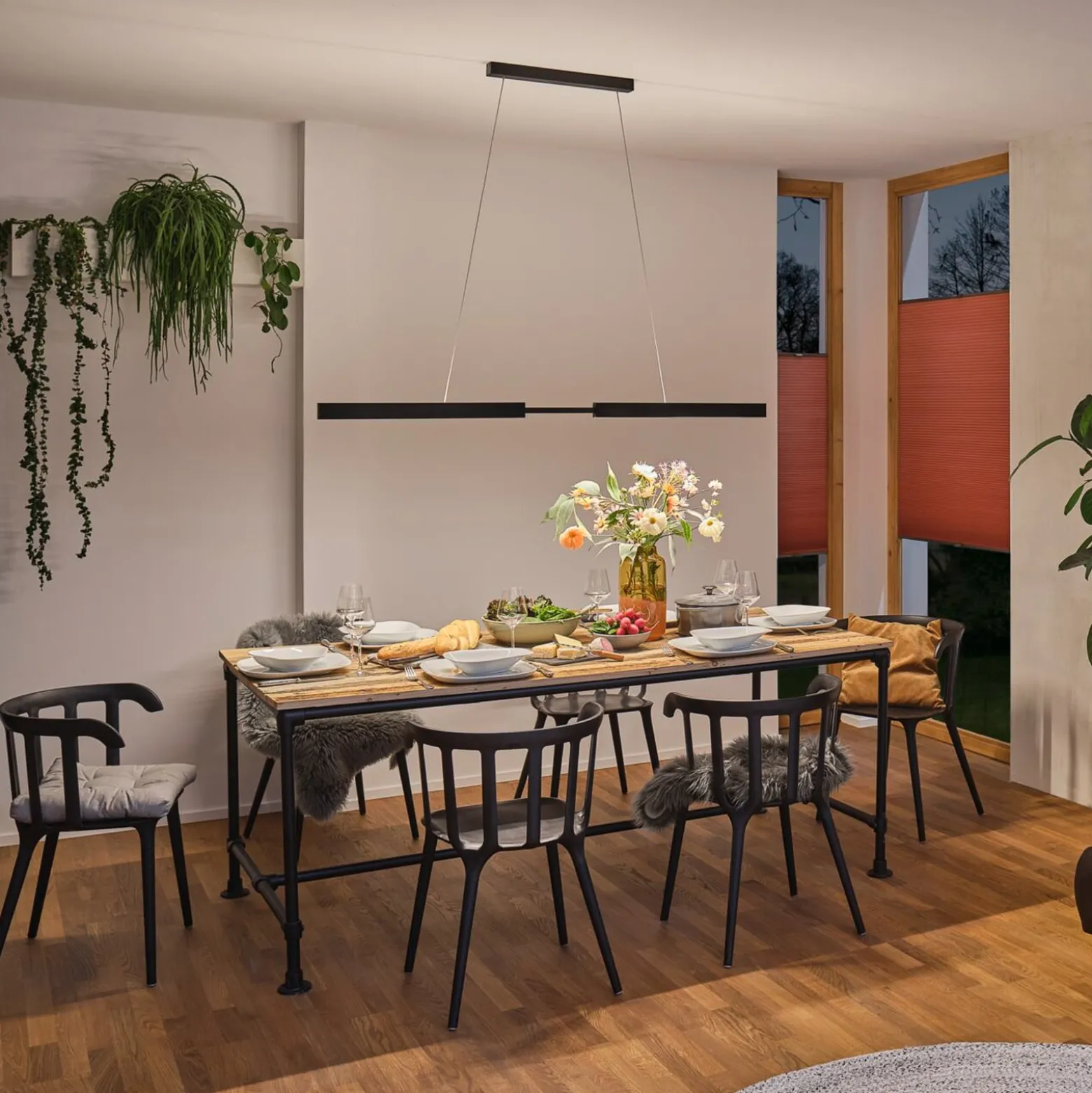 Paulmann LED-Hängelampe Aptare, schwarz, 2700K, smart, dim.