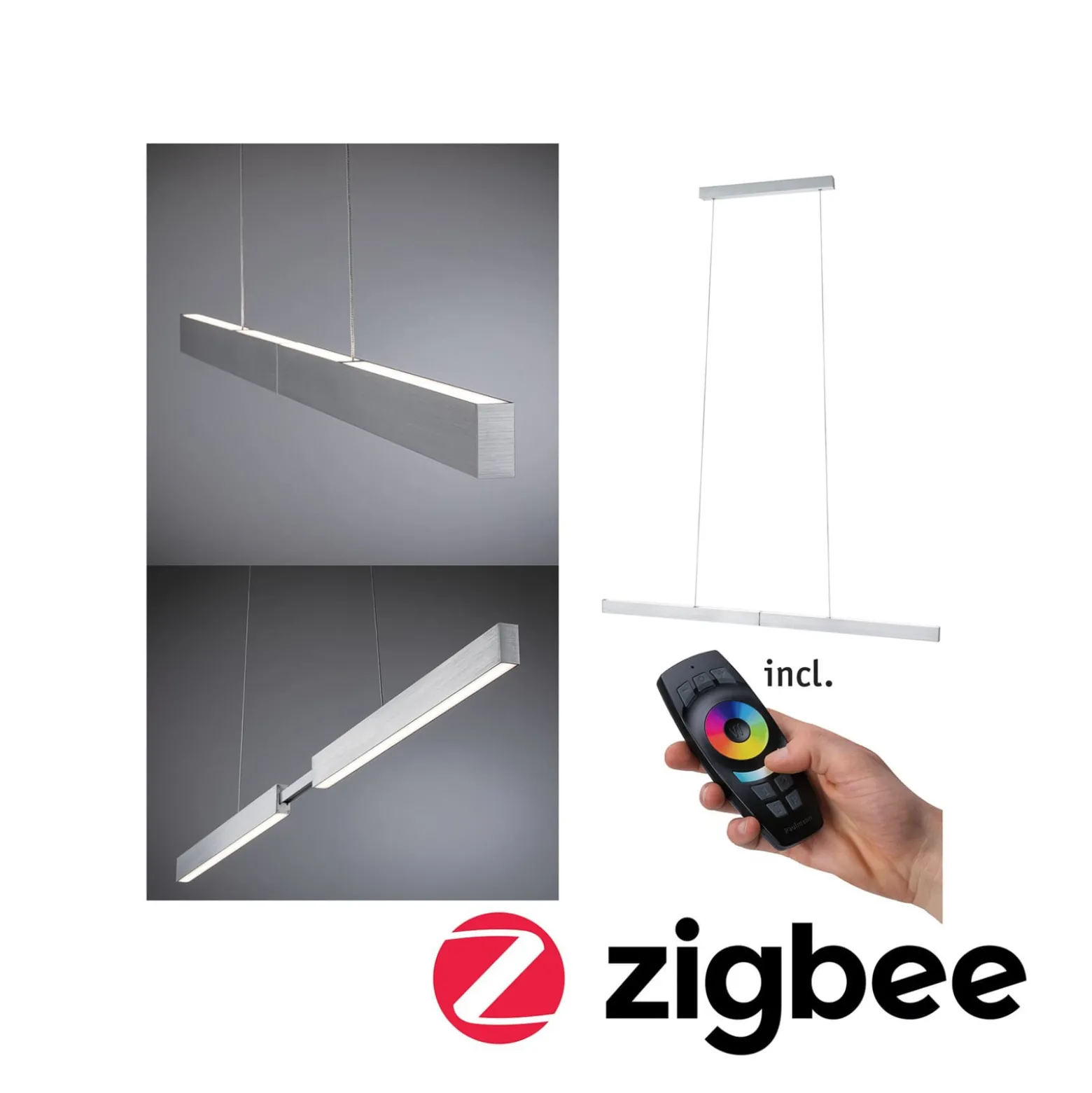 Paulmann LED-Hängelampe Aptare, alu, 2700K, smart, dim.