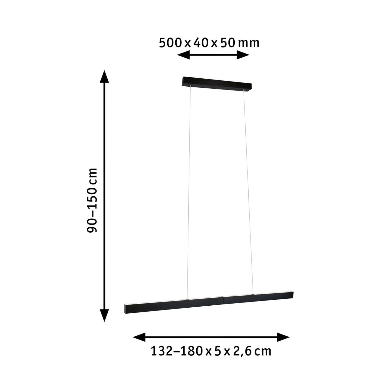 Paulmann LED-Hängelampe Aptare, schwarz, Sensor, dimmbar