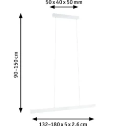 Paulmann LED-Hängelampe Aptare, weiß, 2700K, smart, dim.
