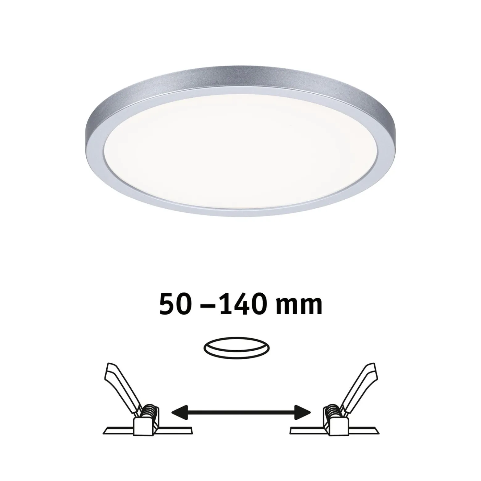 Paulmann LED-Panel Areo 4.000K rund chrom 17,5cm
