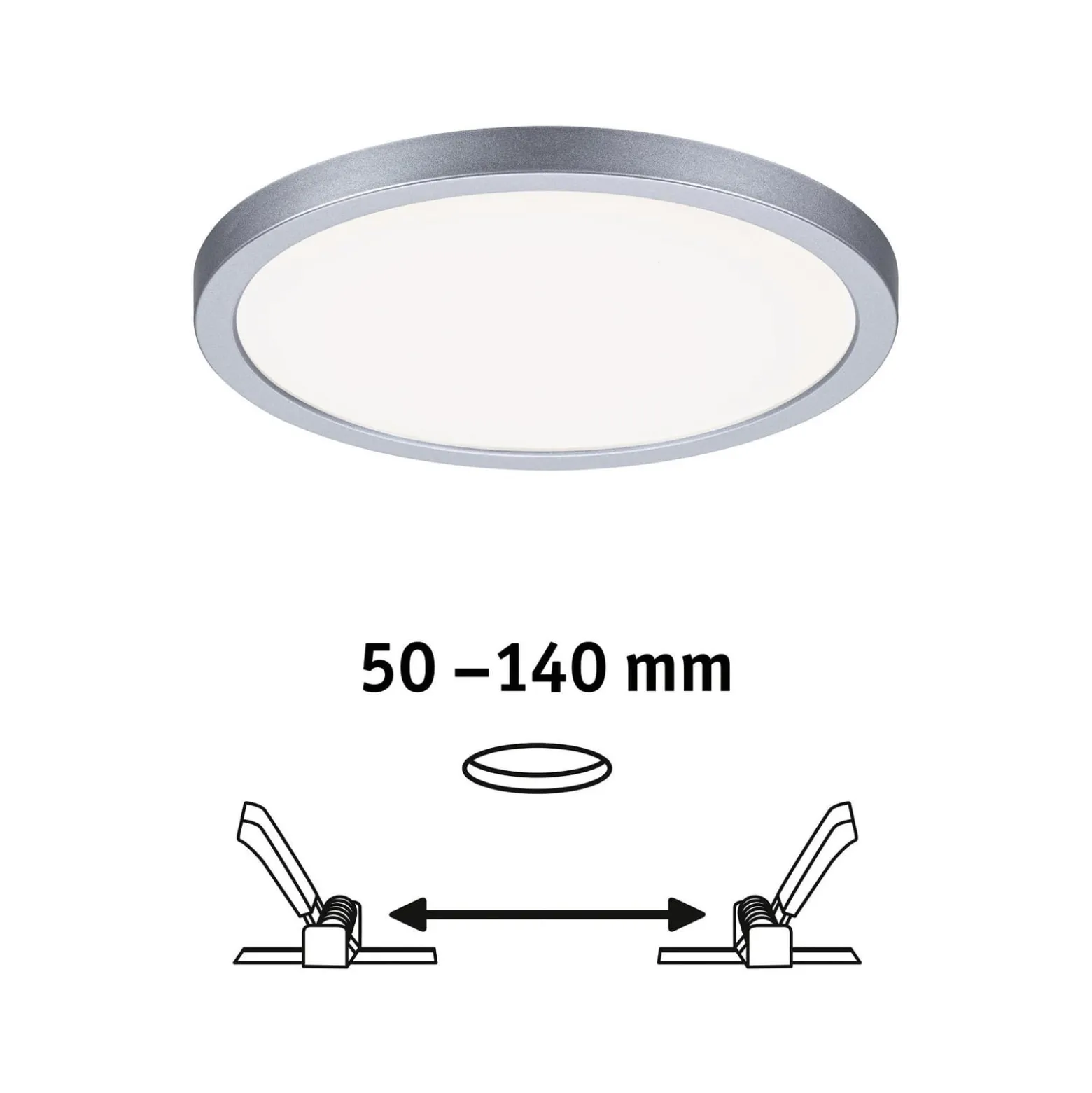 Paulmann LED-Panel Areo 4.000K rund chrom 17,5cm