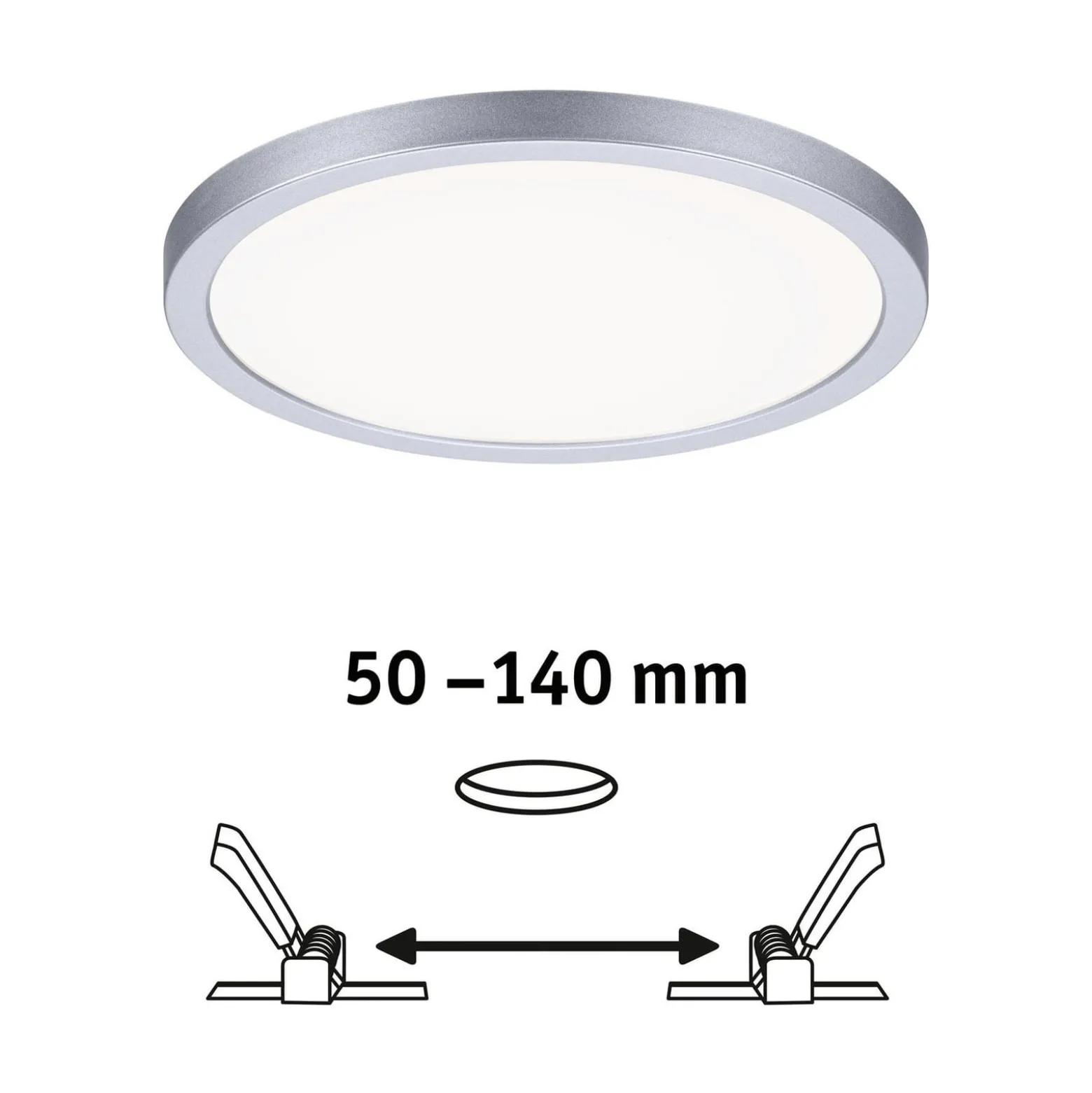 Paulmann LED-Panel Areo 4.000K rund chrom 17,5cm