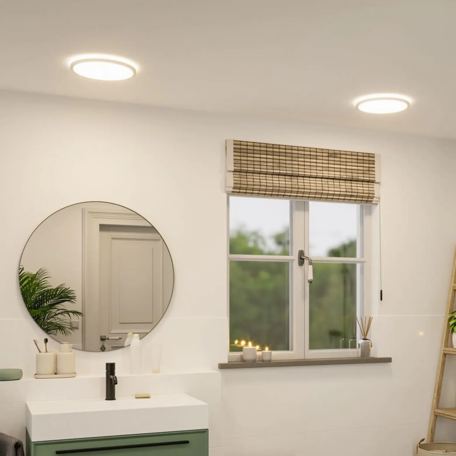 Paulmann LED-Panel Atria Shine, Ø29cm weiß IP44 4000K an/aus
