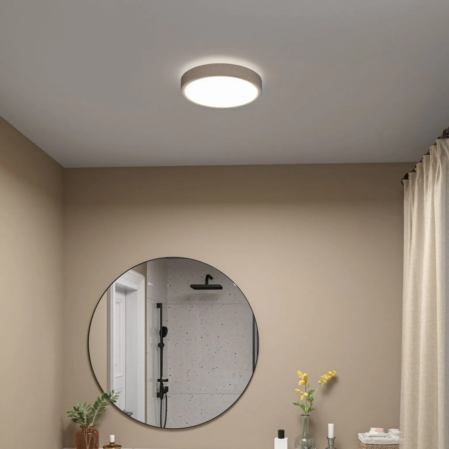Paulmann LED-Panel Cosara, Ø 30 cm, beige, IP44, 3000K