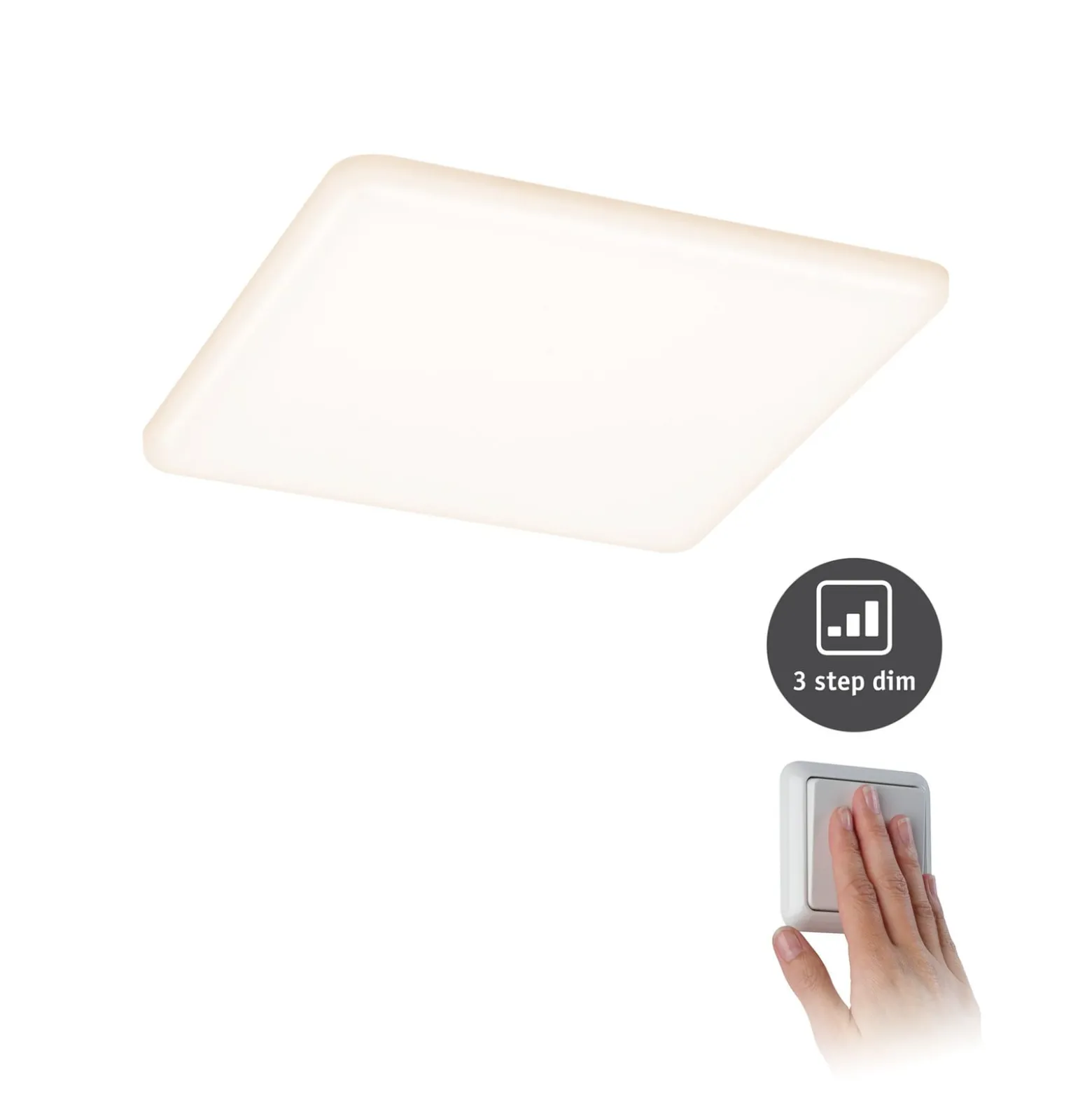 Paulmann LED-Panel Veluna 830 eckig 3Stepdim 19cm