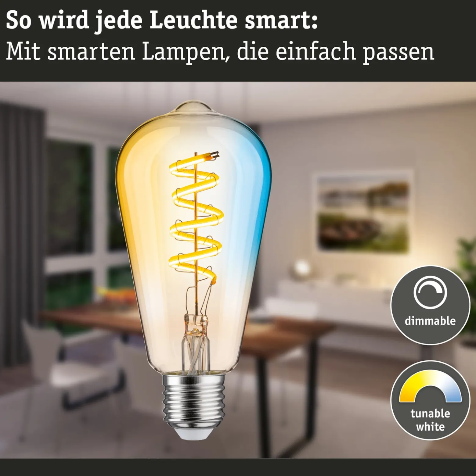 Paulmann LED-Rustika Zigbee E27 7,5W CCT dim gold