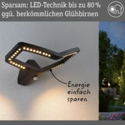Paulmann LED-Sensor-Außenwandleuchte Alara, anthrazit, IP44