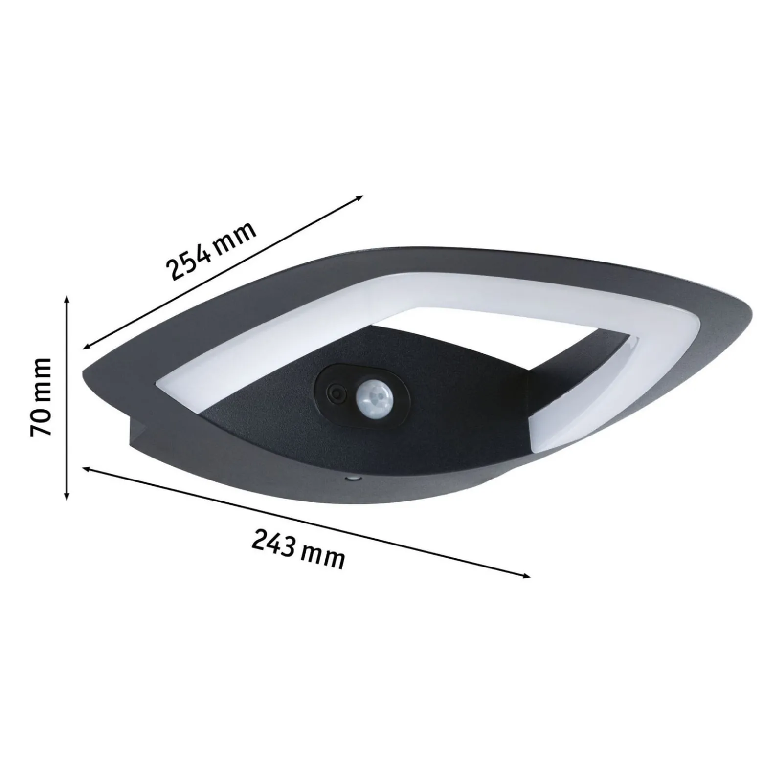 Paulmann LED-Sensor-Außenwandlampe Akena, 2.200 K, anthrazit