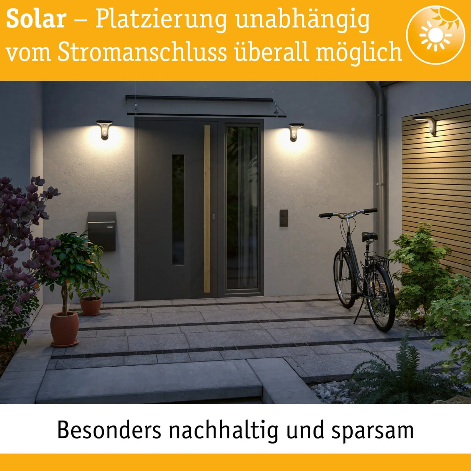 Paulmann LED-Solar-Außenwandlampe Diskola, Sensor, anthrazit