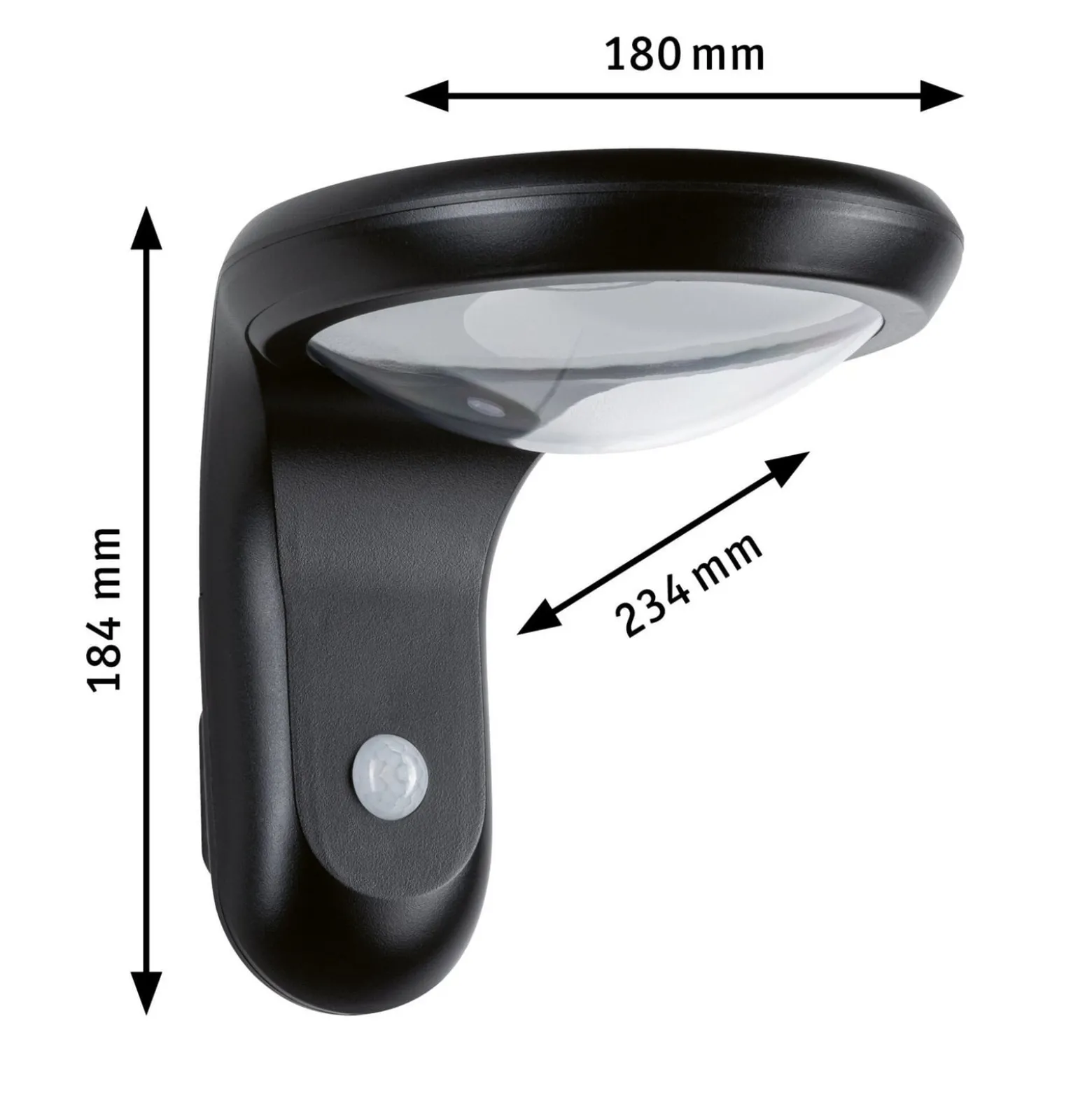 Paulmann LED-Solar-Außenwandlampe Diskola, Sensor, anthrazit