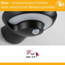 Paulmann LED-Solar-Außenwandlampe Bordola, Sensor, anthrazit