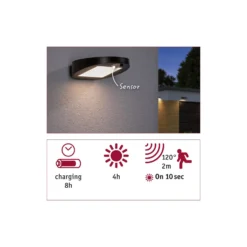 Paulmann LED-Solar-Außenwandlampe Ryse, anthrazit