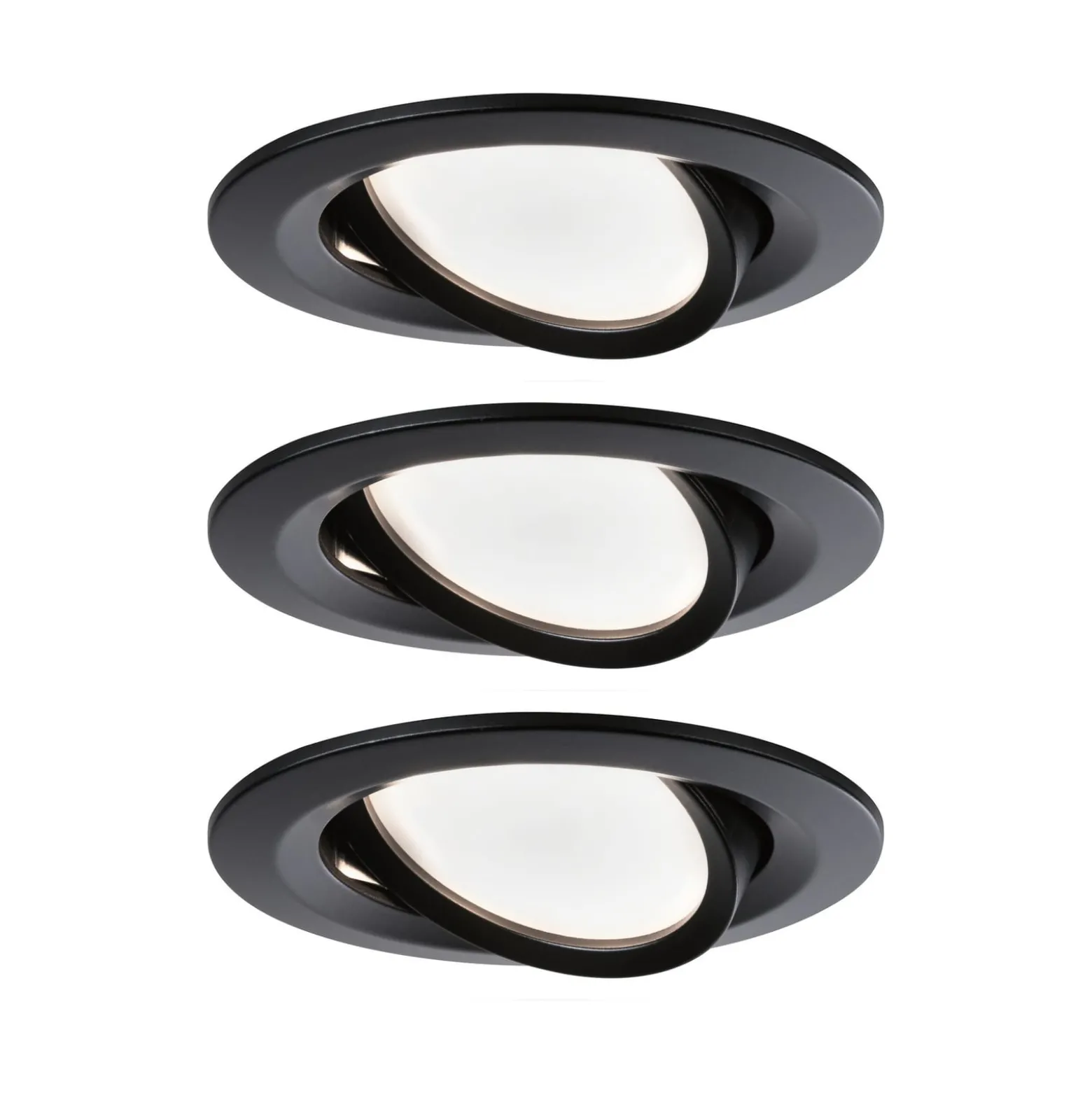 Paulmann LED-Spot Nova Coin 3er schwarz schwenkbar 2.700 K