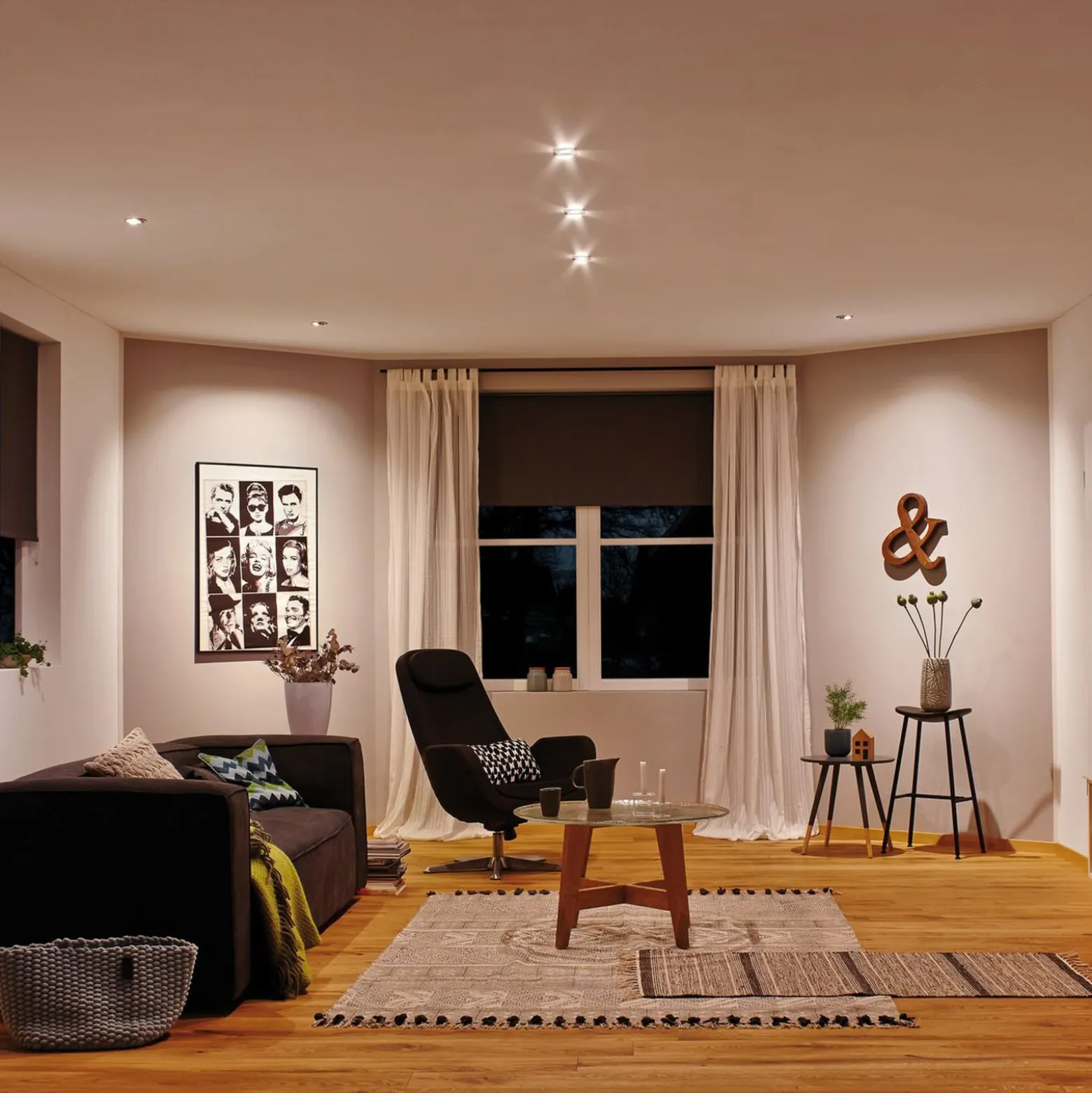 Paulmann LED-Spot Nova Coin 3er schwarz schwenkbar 2.700 K