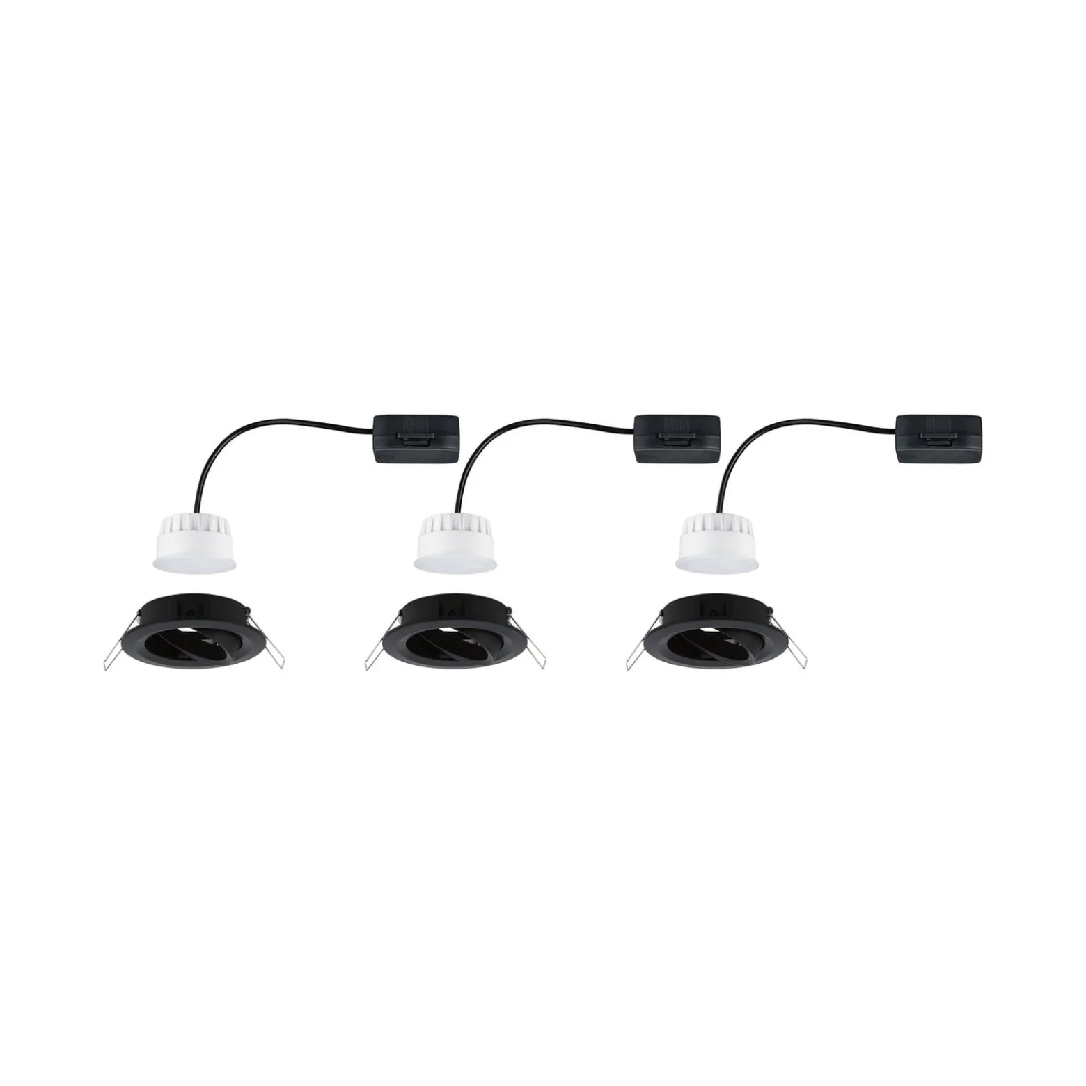 Paulmann LED-Spot Nova Coin 3er schwarz schwenkbar 2.700 K