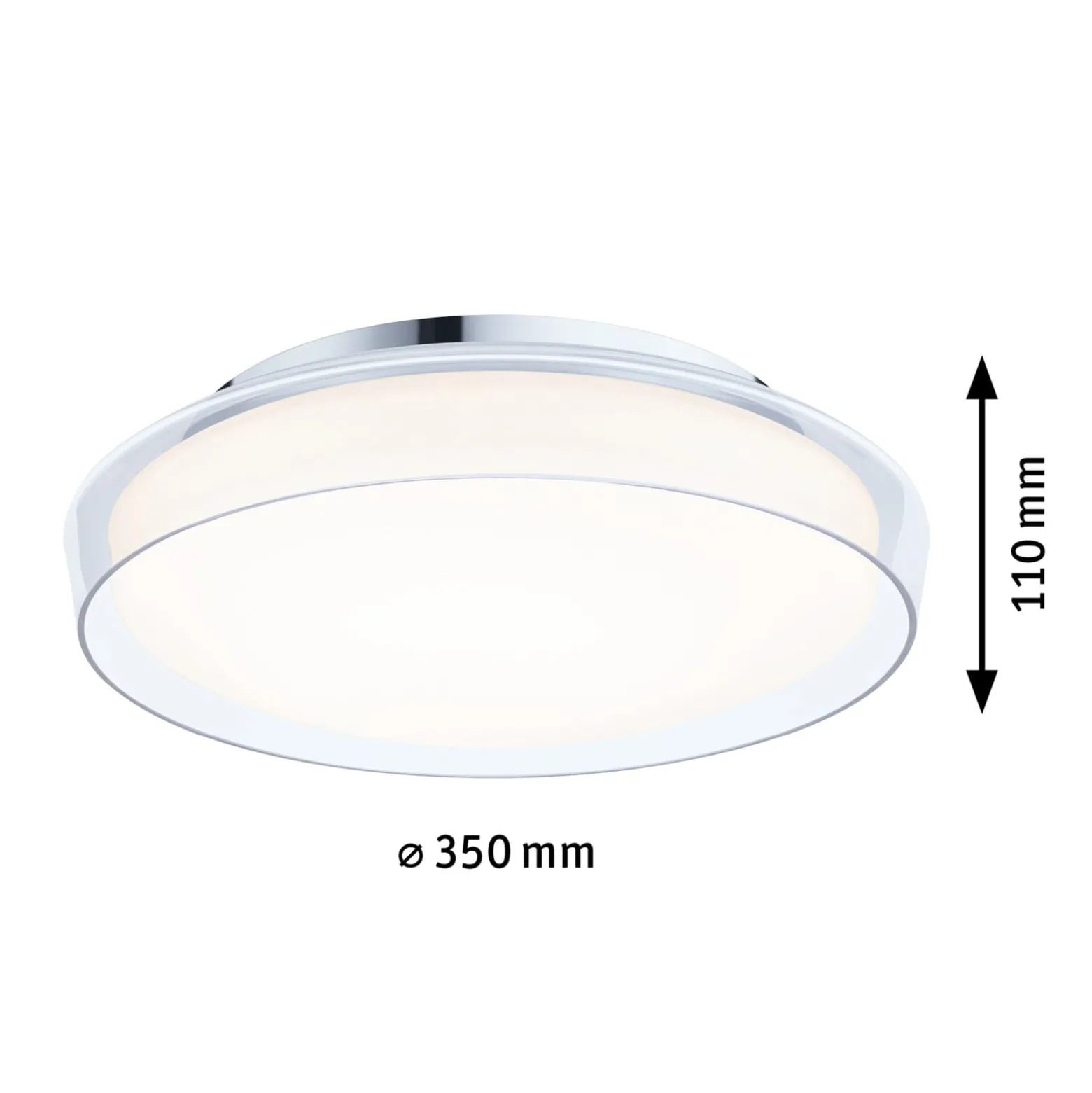 Paulmann Luena LED-Deckenlampe, IP44, chrom, Ø 35 cm
