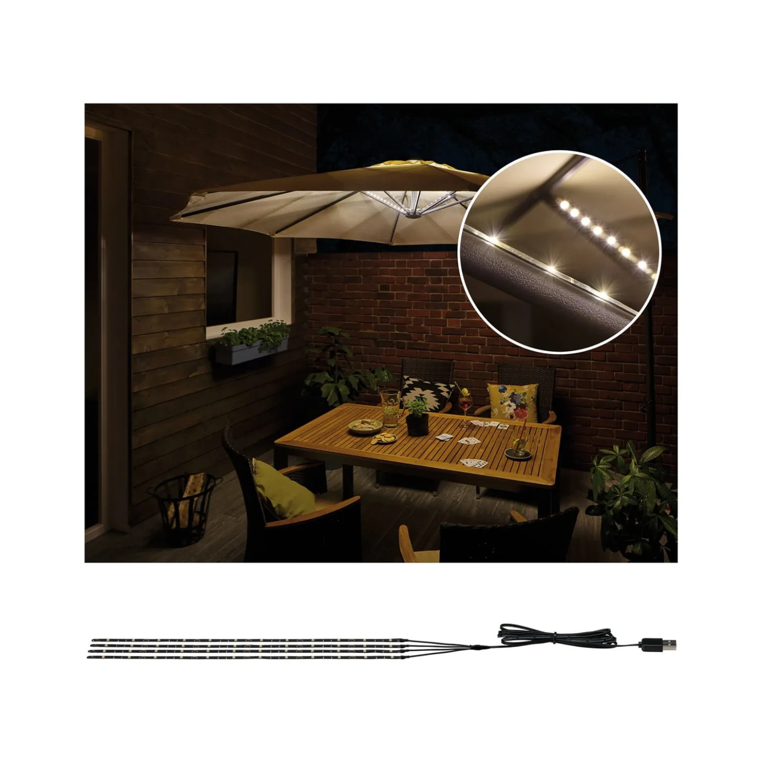 Paulmann Mobile Strip Parasol-Light 4 x 40cm